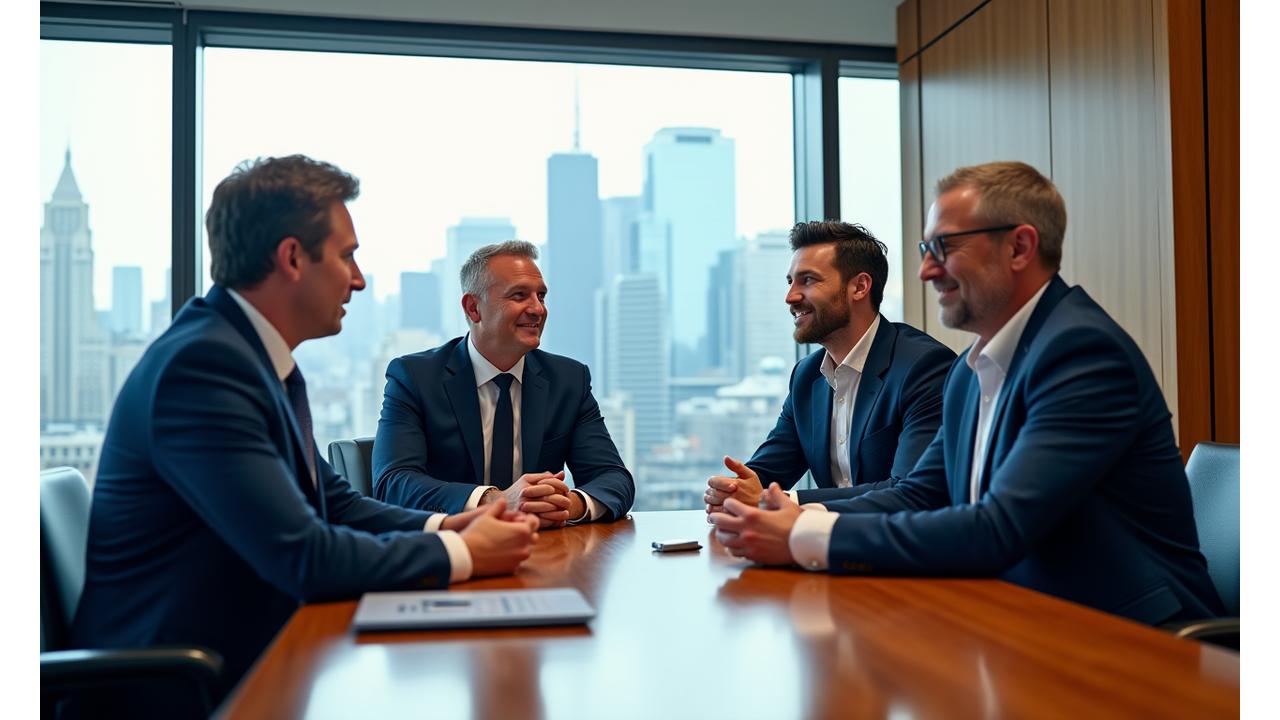 Team of luxury sports and hospitality veterans discussing plans